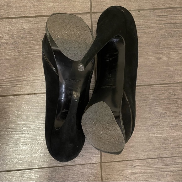 Yves Saint Laurent Black Suede Platform Pumps